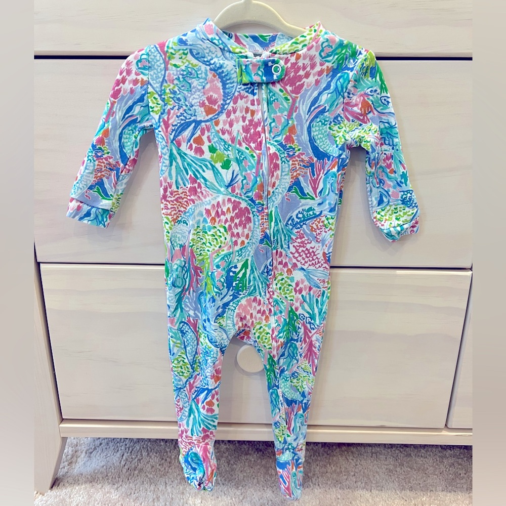 SET OF Pottery Barn x LillyPulitzer infant zipper onesie